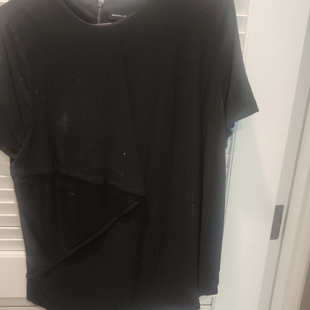 Black Asymmetrical T-Shirt